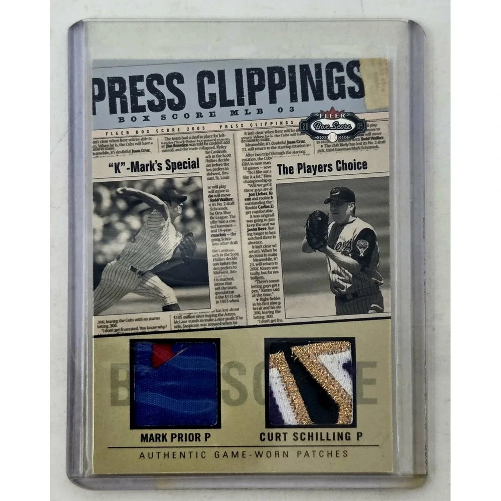 2003 Fleer - Press Clippings Dual Jerseys Curt Schilling & Mark Prior #/150